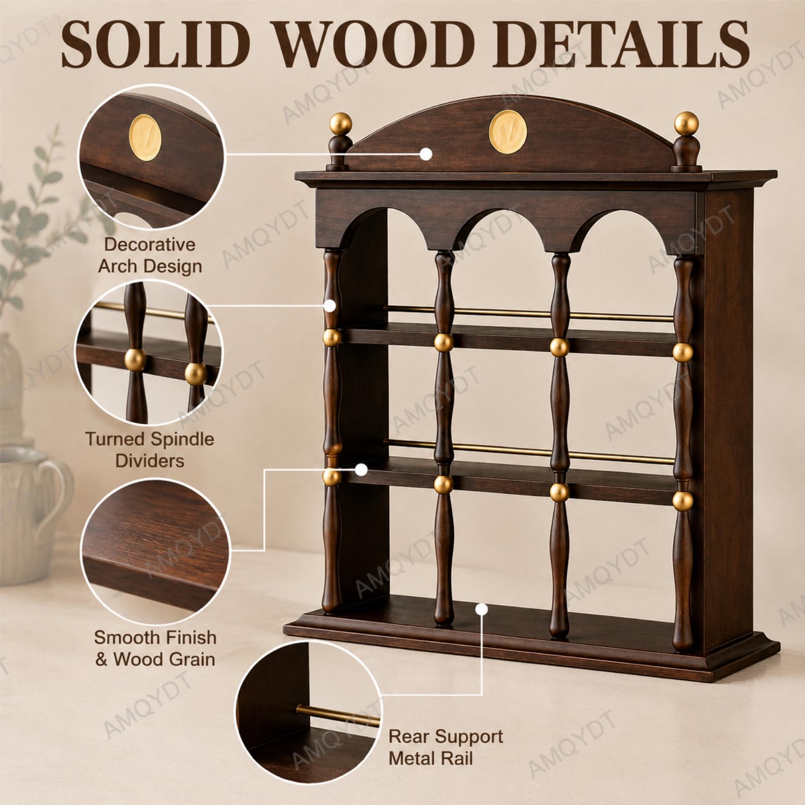 Soporte Para Tazas De Café De Encimera, Estante De Exhibición De Madera De Nueve Rejillas Con Compartimentos Abiertos Para Tazas De Té Y Objetos De Colección Para Barra De Café, Cocina
