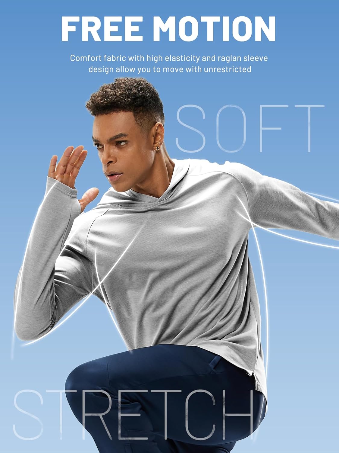 MIER Men's UPF 50+ Sun Protection Hoodie Long Sleeve SPF Fishing Hiking Running Thumbhole Shirts Hooded Quick Dry Lightweight - Image 6