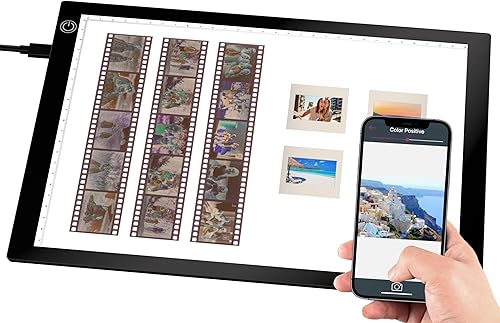 Caja de luz con visor de diapositivas, escáner de luz ultrafino A4 alimentado por USB para foto de diapositivas y escaneo negativo de película,