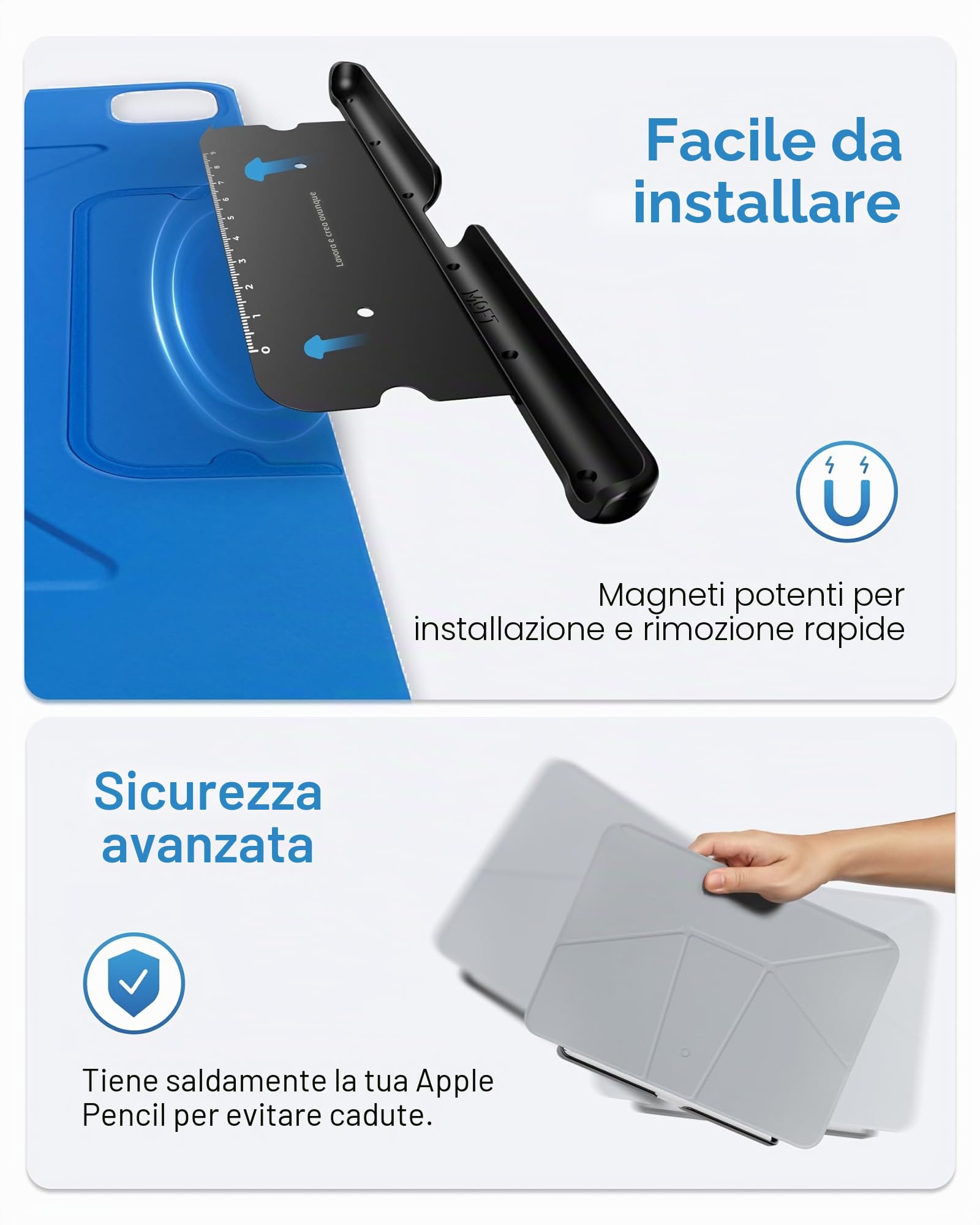 MOFT Porta-Penna custodia USB-C compatibile Apple Pencil Pro 2ª generazione Apple Smart Folio Magic Keyboard
