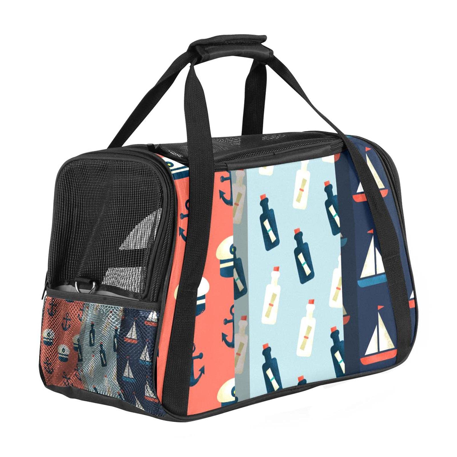 Sac de transport pour chat et chien pliable imprimé bateau