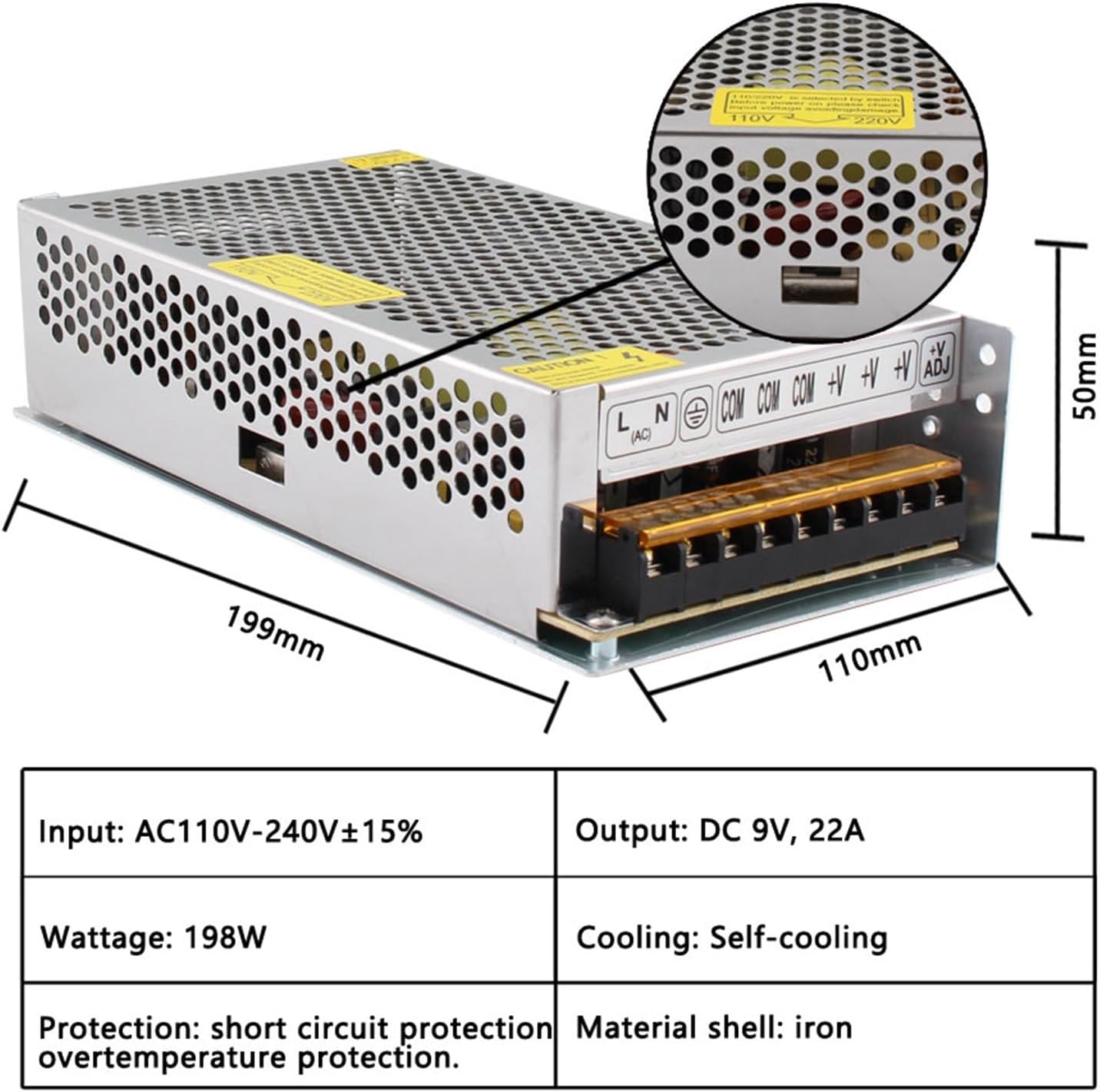 3V 9V 15V 18V トランスフォーマー 電源 AC DC 変流器 220V から 110V コンバーター 3 9 15 18