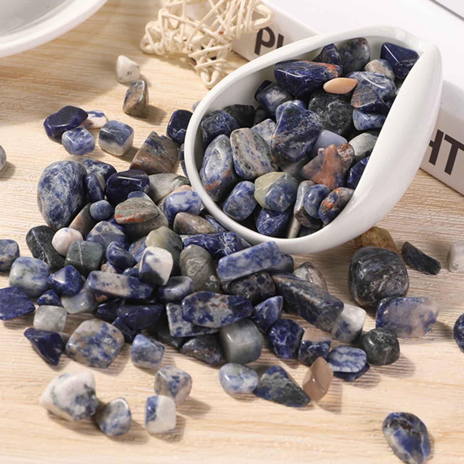 Quartz Naturel, Pierre concassée en Cristal de Pierre Bleue Naturelle, for l'artisanat, Le Remplissage Vases, Les Plantes succulentes, Roches Gravier d'aquarium | 15~20mm/2.2lb