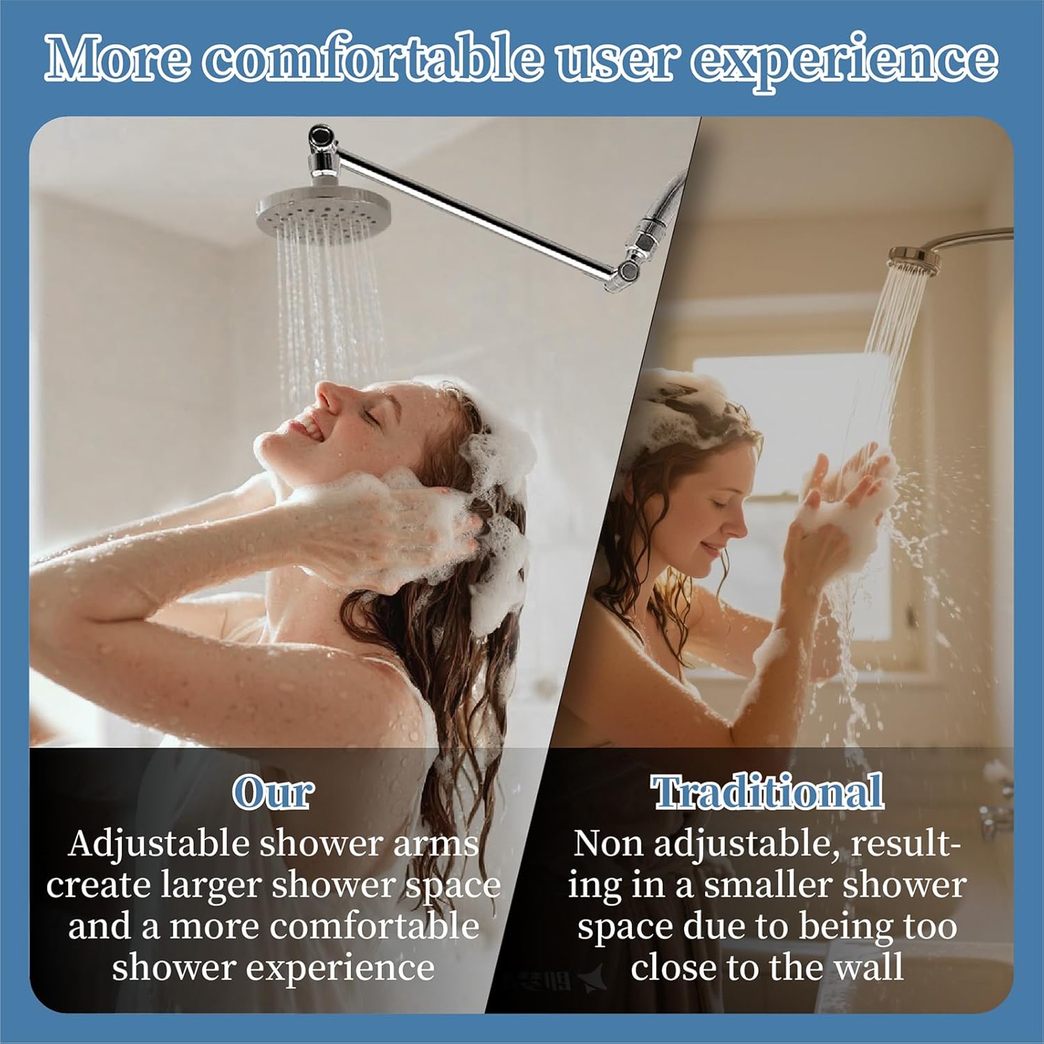 Adjustable Shower Head Extens Arm 9 Inch, Shower Arm Extens with