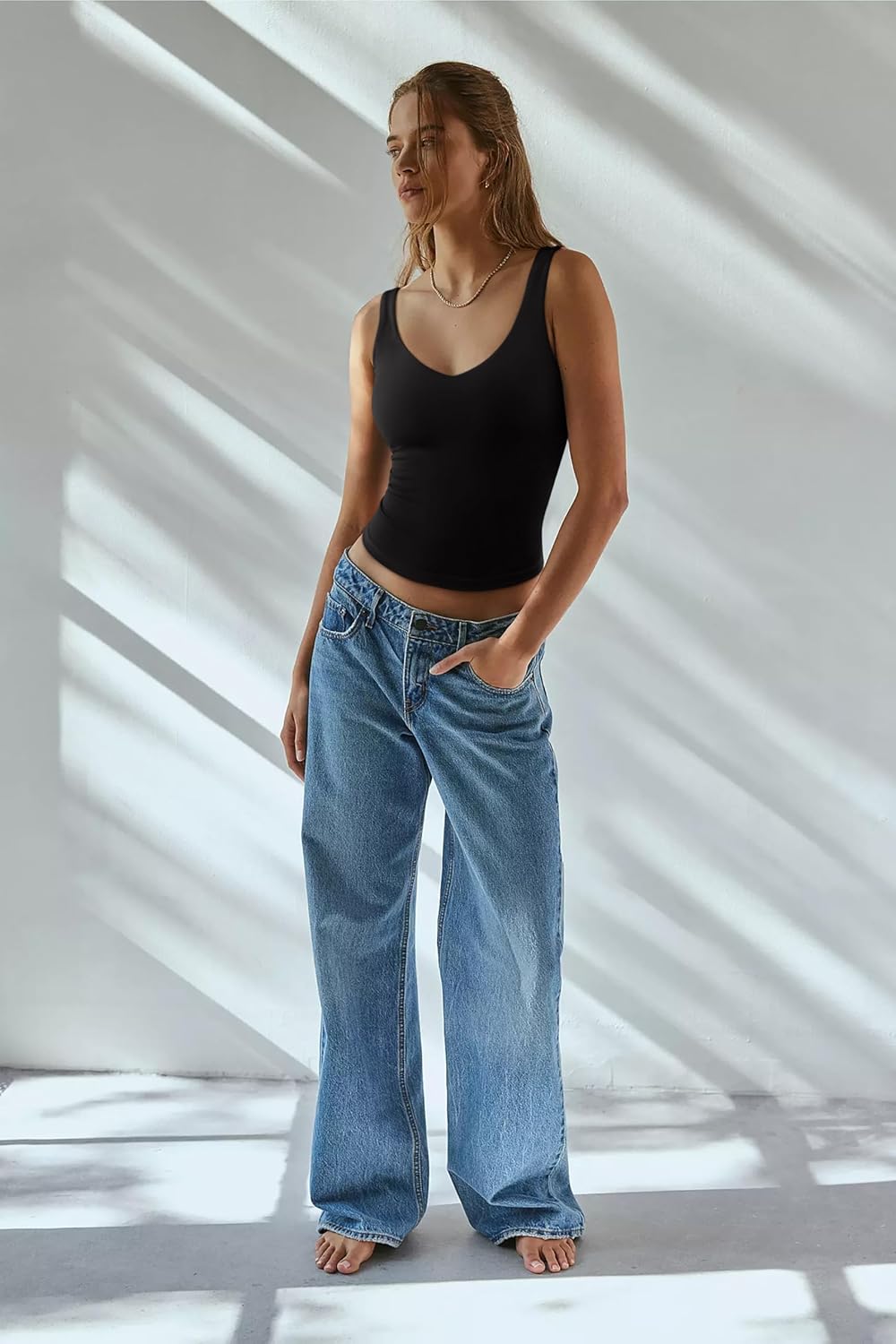 REORIA Tank Tops for Women Double Lined V Neck Summer Casual Basic 2026 Trendy Workout Going Out Clothes - Image 3