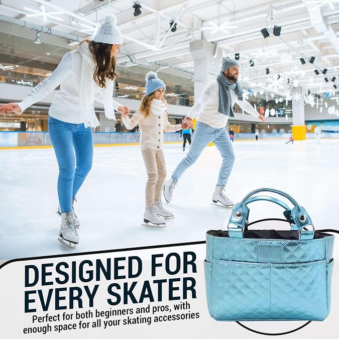 Kami-So Ice Skate Bag Tote | Skate Bag Organizer with Multi-purpose Pockets | Ideal for Water Bottle, Gloves & Accessories