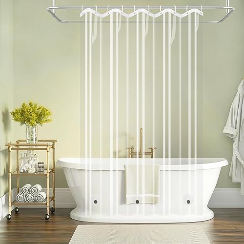 Miniatura 9 de Cortina de ventana para ducha de EVA impermeable 3D esmerilada para privacidad, de 40 x 36 pulgadas, forro de cortina de ducha de vinilo libre de