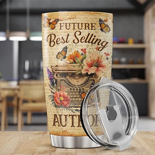 Miniatura 3 de CUBICER Author - Vaso de café con tapa, regalo de cumpleaños para mujeres, hombres y adolescentes, taza aislada de doble pared al vacío, vasos de