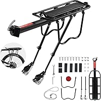 Vista 1 de Rear Bike Rack, Aluminum Alloy, Black, 160 lbs Load Capacity, Quick Release, Cycling Camping Touring