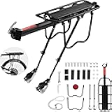 PussMog Rear Bike Rack, Aluminum Alloy, Black, 160 lbs Load Capacity, Quick Release, Cycling Camping Touring