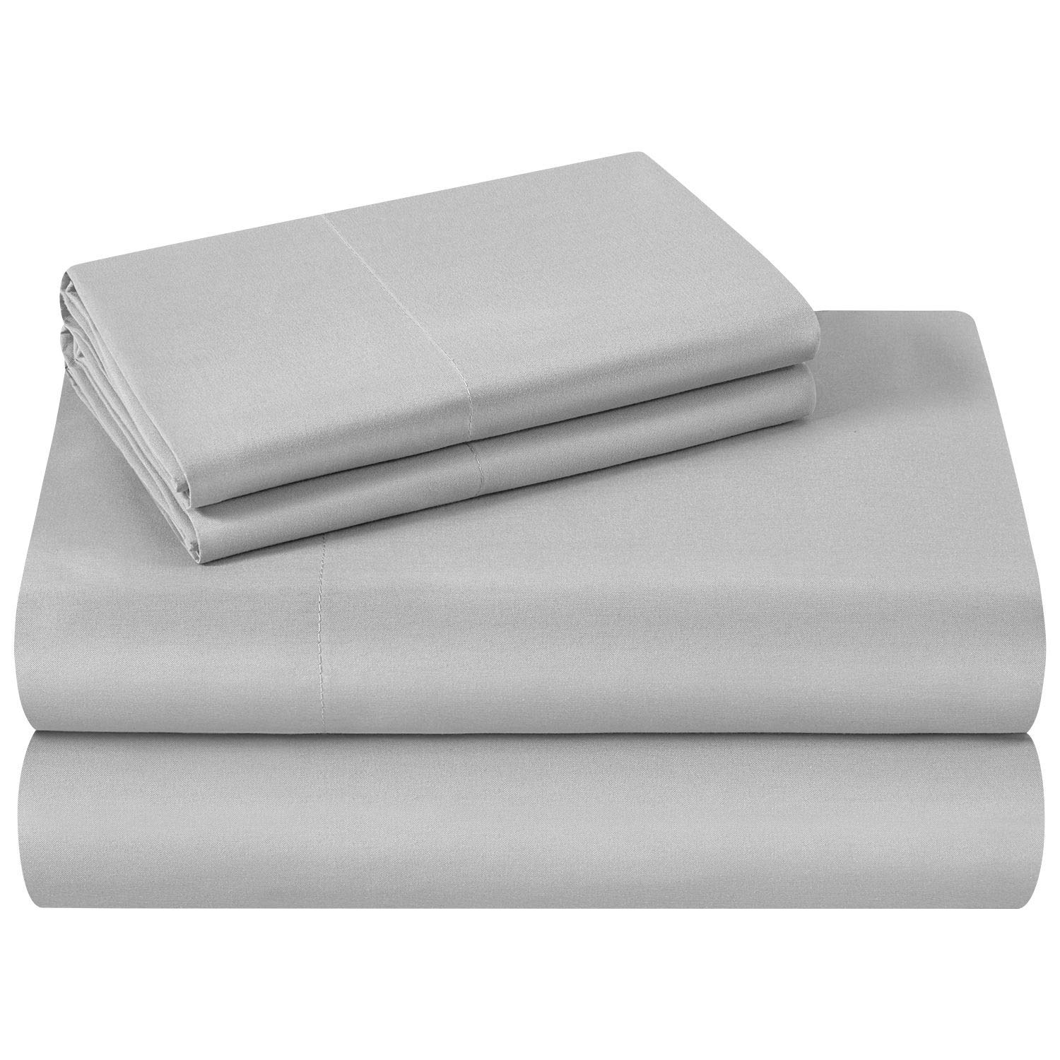 Parure de lit 4 pièces ne se décolore pas microfibre drap housse plein