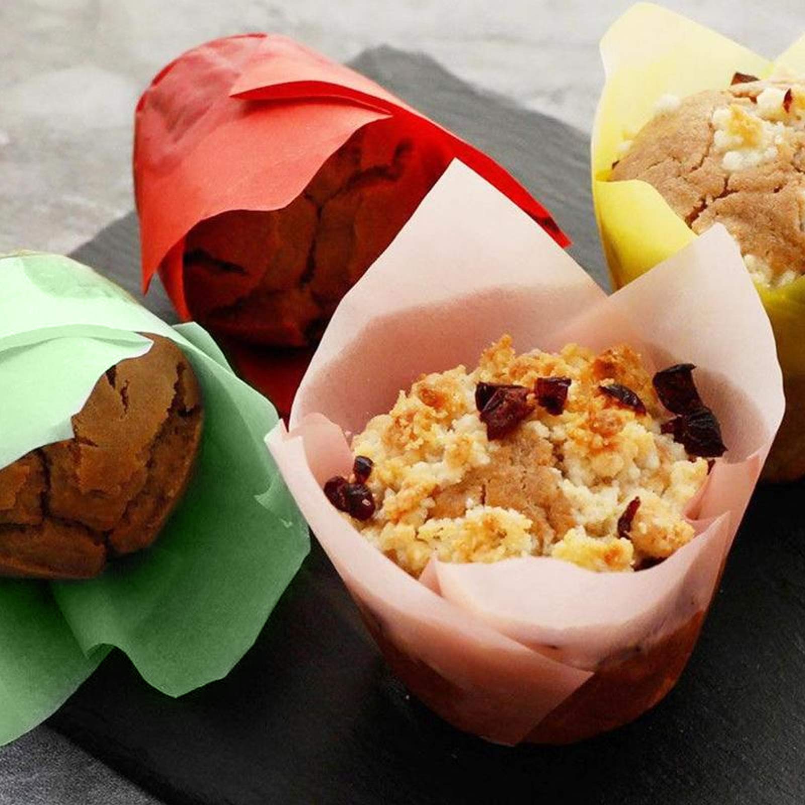 Havawish Tulpen-Cupcake-Förmchen – 500 Stück, Fettdicht, Bunt, Für Hochzeit, Geburtstag & Party