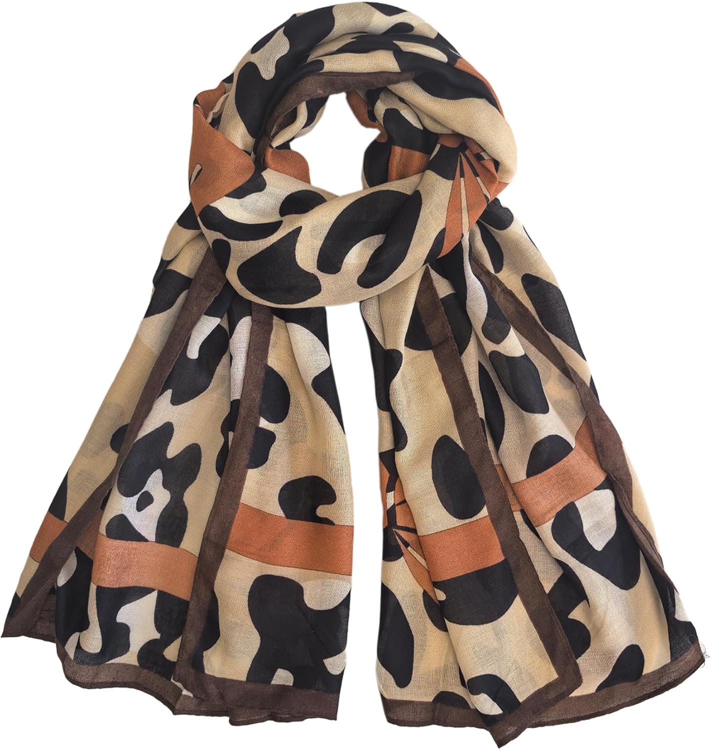 Women'S Geometric Animal Printed Scarf With Cotton And Linen Texture Shawl