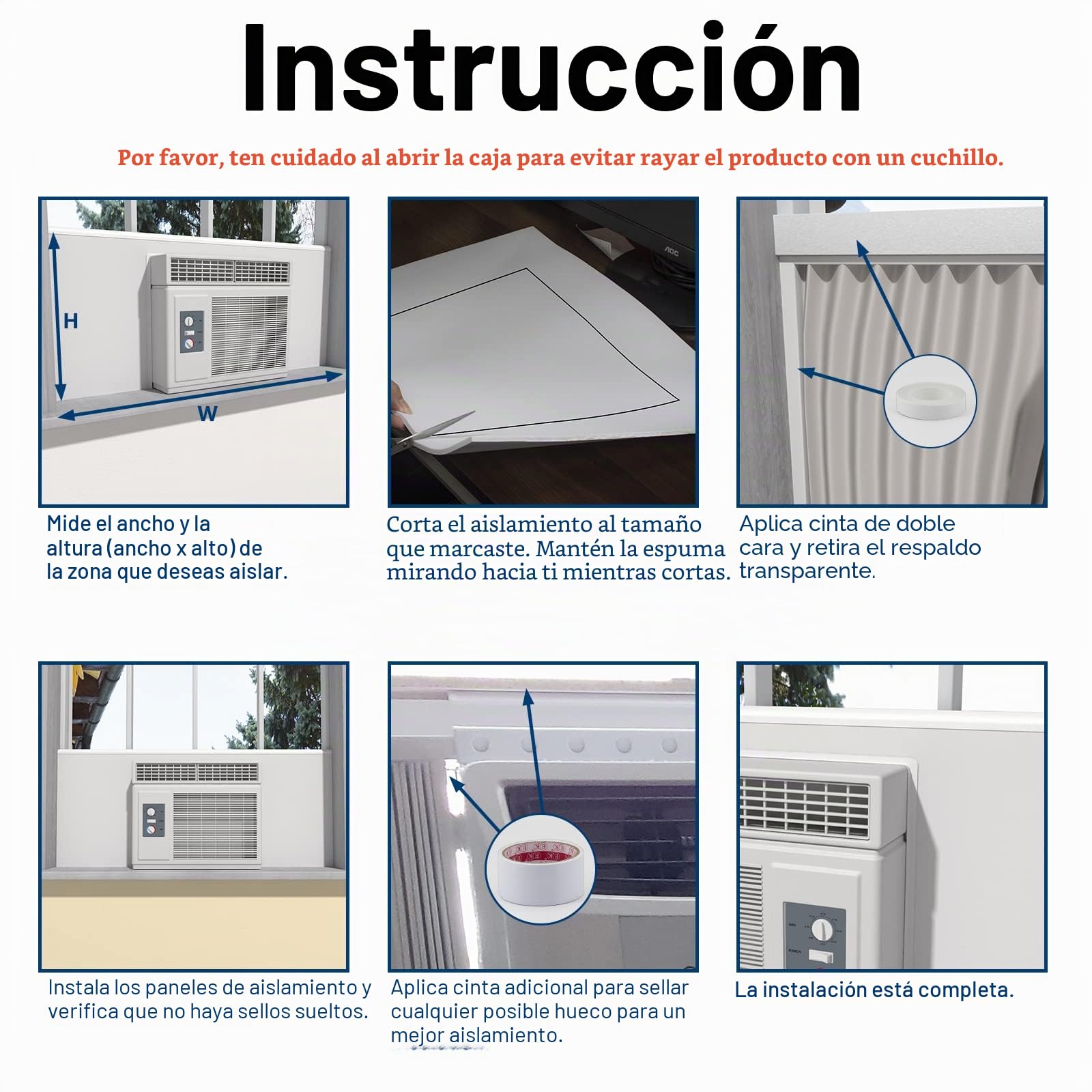Aire Acondicionado de Ventana, Panel de Espuma Aislante Lateral, Aislamiento Térmico para Verano/Invierno y Contra Rasantes, Paneles de Aislamiento Completo de Una Pieza para Sellado de Ventana