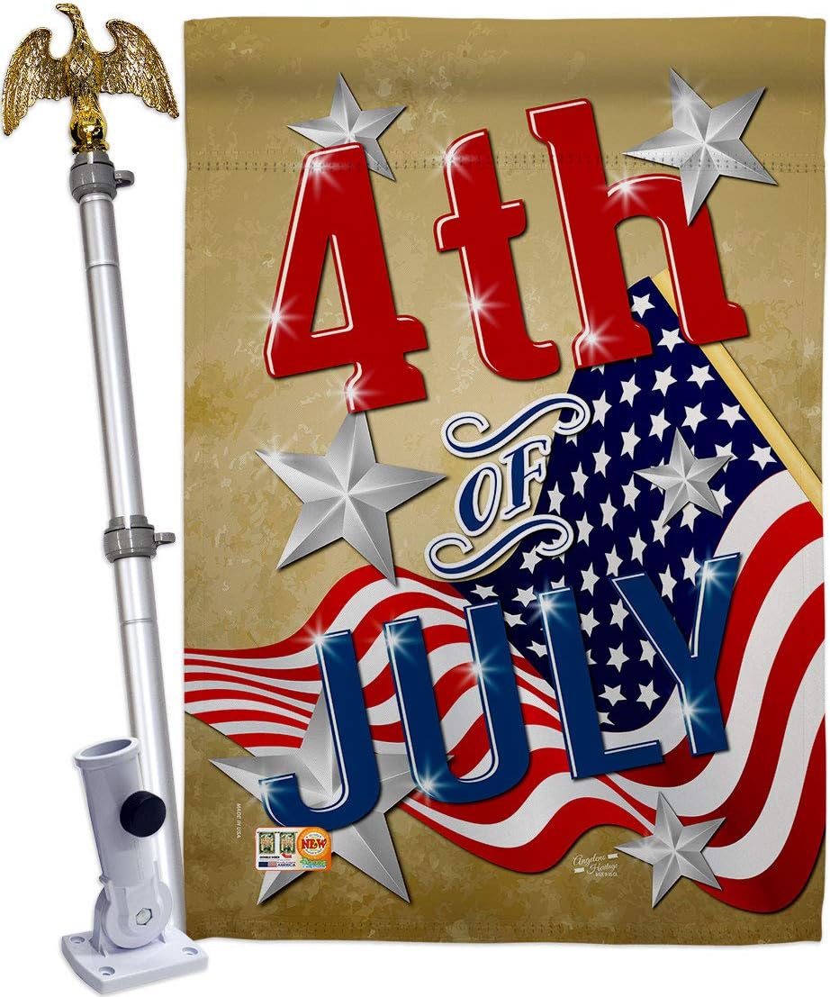 4th of July House Flag Americana Fourth Independence Day Fireworks BBQ United State American Small Decorative Gift Yard Banner Made In USA 28 X 40