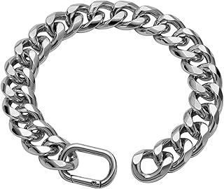 WOOFUU 19MM Thick Silver Cuban Link Chain for Dogs,22' Silver Dog Chain Collar for Large Dog