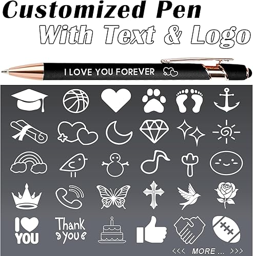 Miniatura 4 de Bolígrafos personalizados a granel, bolígrafos personalizados con nombrelogotipo en ambos lados, bolígrafo grabado de tinta negra con lápiz