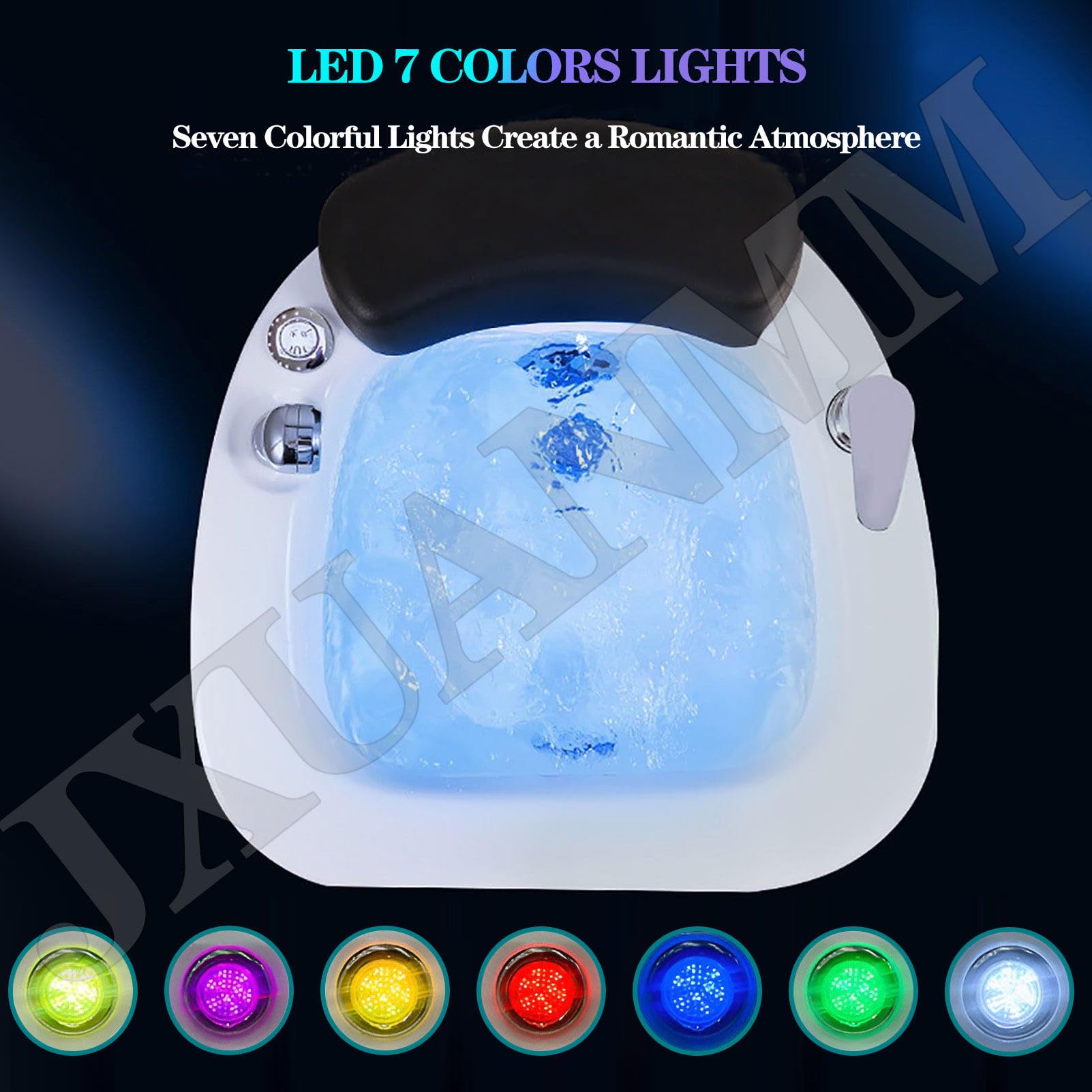 SPA de pies para pedicura, baño de pies acrílico con Masaje, Cuenco de pedicura con bañera portátil, SPA de pies con Calor y Masaje, Bomba Drenaje automático, inmersión Gran tamaño A