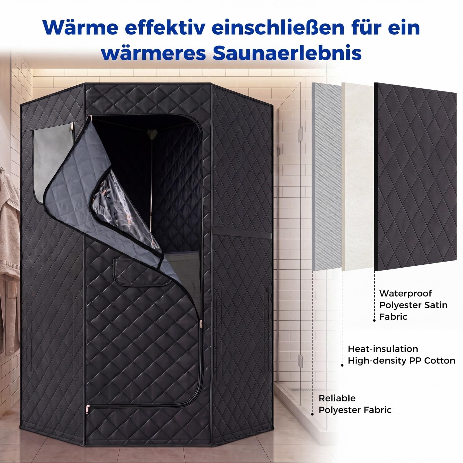 COSTWAY Sauna na podczerwień, składana, namiot do sauny z 6-stopniowym