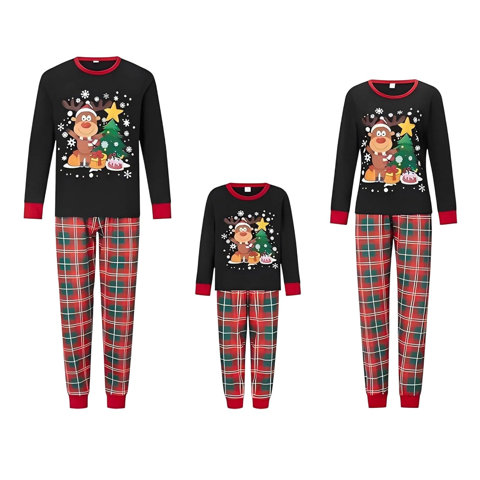 Matching Christmas Pjs for Family Comfortable Santa Matching Sets Reindeer Merry Christmas Pajamas Funny for Women Men Two Piece Graphic Mom and Daughter Matching Pajamas Onesie Xmas
