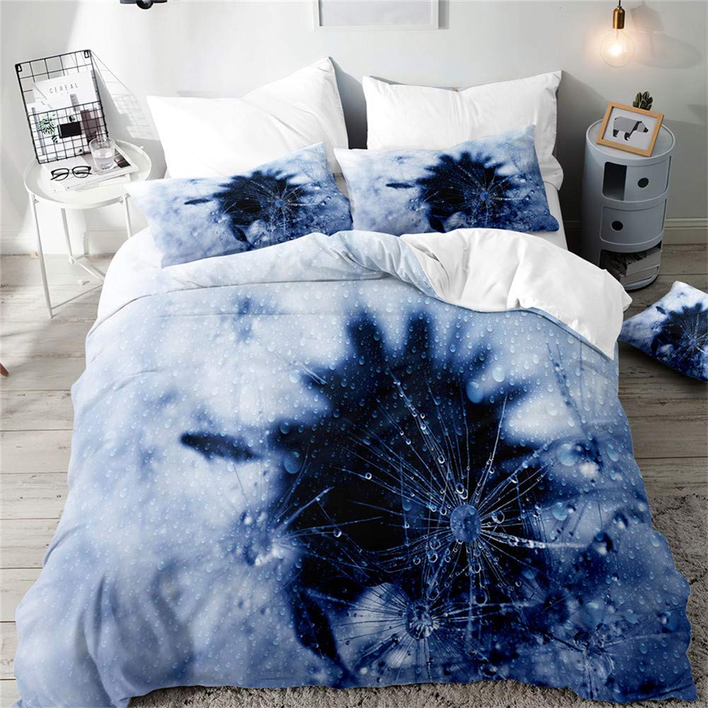 Housse de couette pissenlit 3D en microfibre hypoallergénique et infroissable 220x240