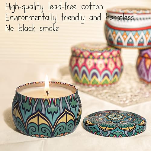 Miniatura 5 de PLEYIDOOL Velas perfumadas de soja para aromaterapia, regalos para mujeres, 4.4 onzas, paquete de 4 unidades de 120 horas de combustión, velas de