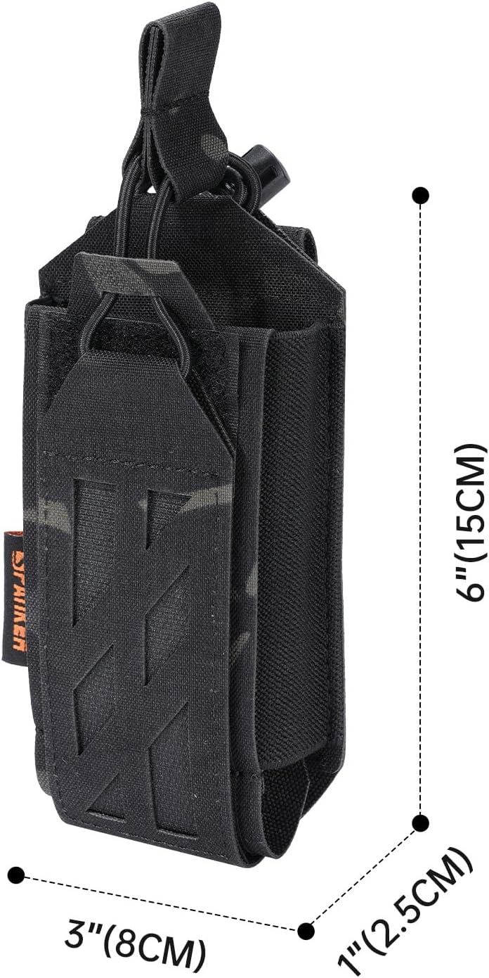 EXCELLENT ELITE SPANKER Tactical Universal Radio Holster Holder Molle Radio Pouch Adjustable for Duty Belt,Vest for Two Ways Walkie Talkie
