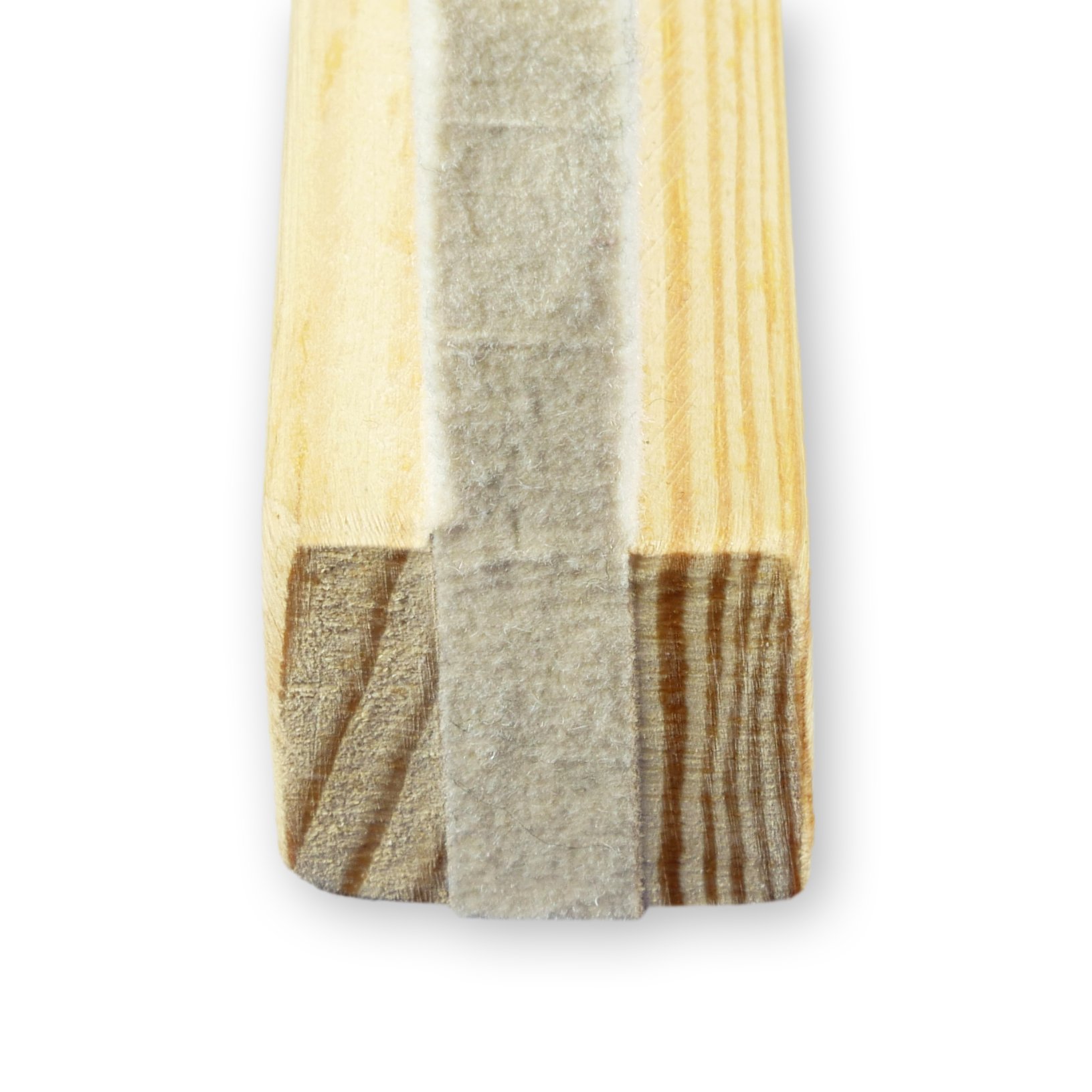 Raschietto di feltro di lana solido con maniglia in legno per uso professionale, bianco, (densità specifica 0,56-0,60 gr/cm³), 260 x 100 x 10 mm - Qualità "Made in Germany"