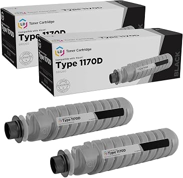 LD Compatible Toner Cartridge Replacement for Ricoh 888260 Type 1170D Black, 2-Pack Compatible with Gestetner DSM415 DSM516 Lanier LD015 LD117 LD220 Savin 3515 816 9