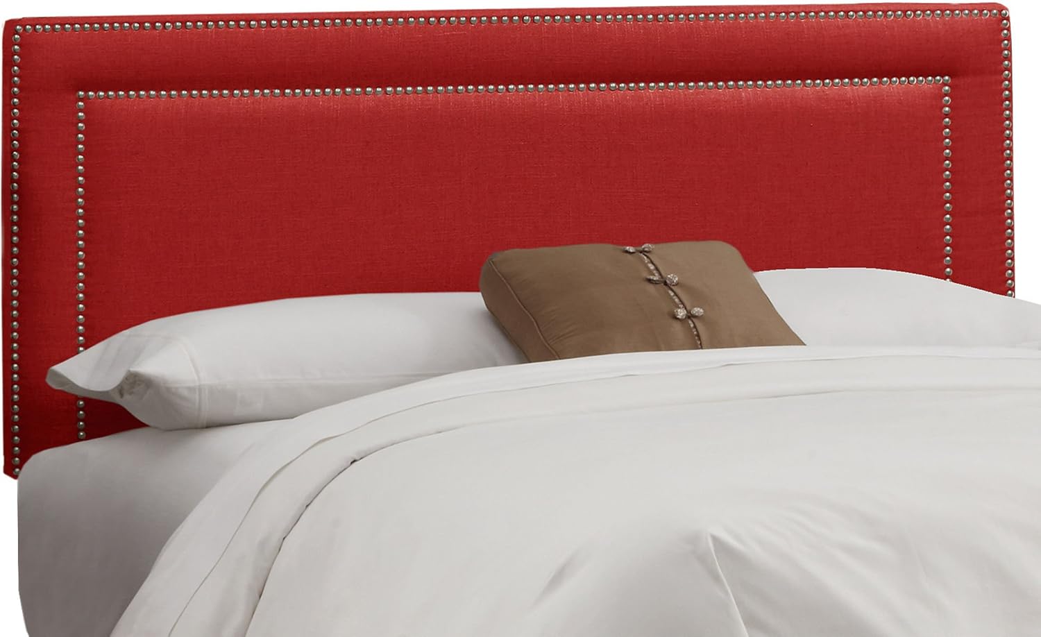 King Bardot Upholstered Headboard, Red, Handcrafted