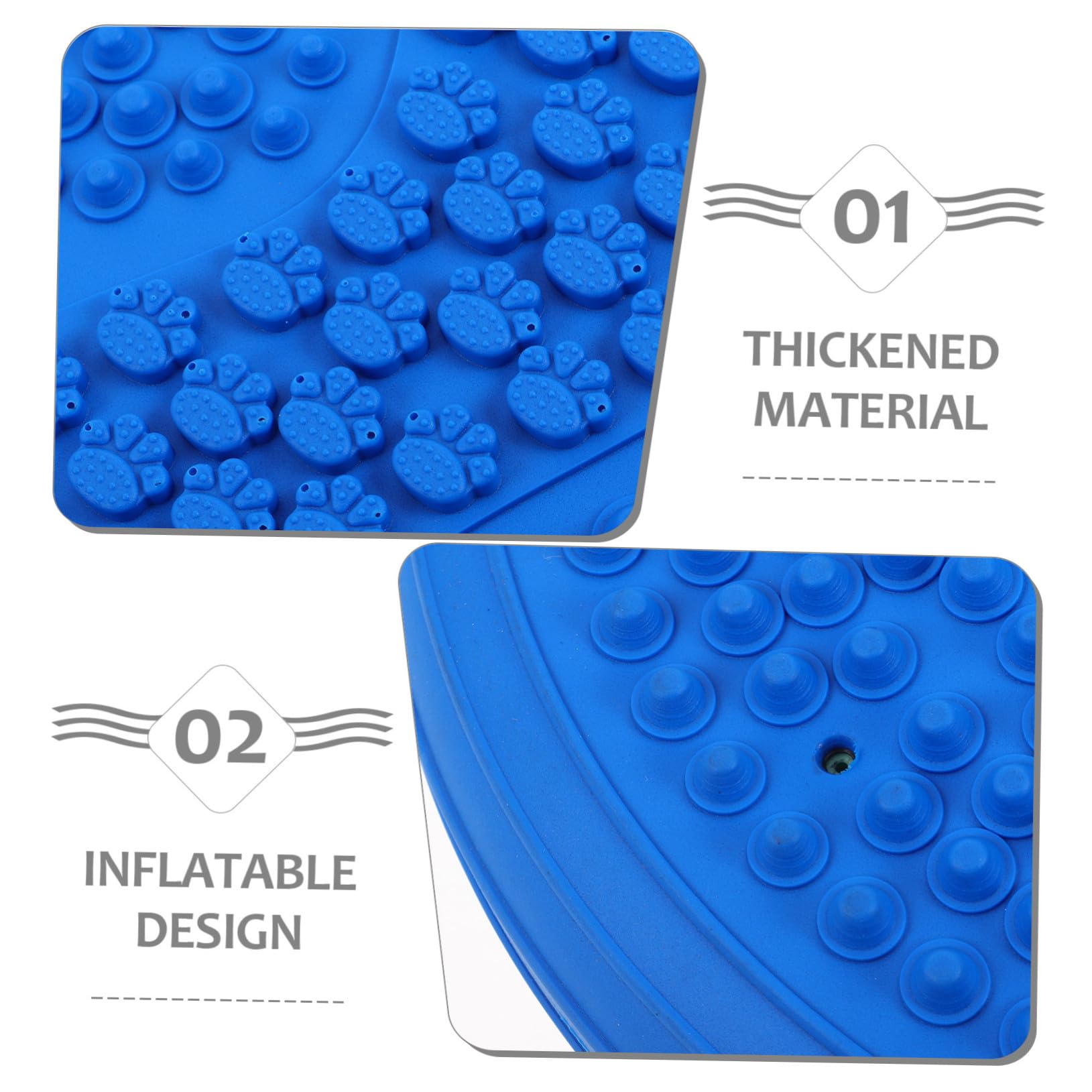 Coussin Gonflable de Yoga avec Surface de Massage Point de Pression Tapis de Stabilité Rond pour Exercices et Jogging Stationnaire Pompe Incluse Bleu Brume