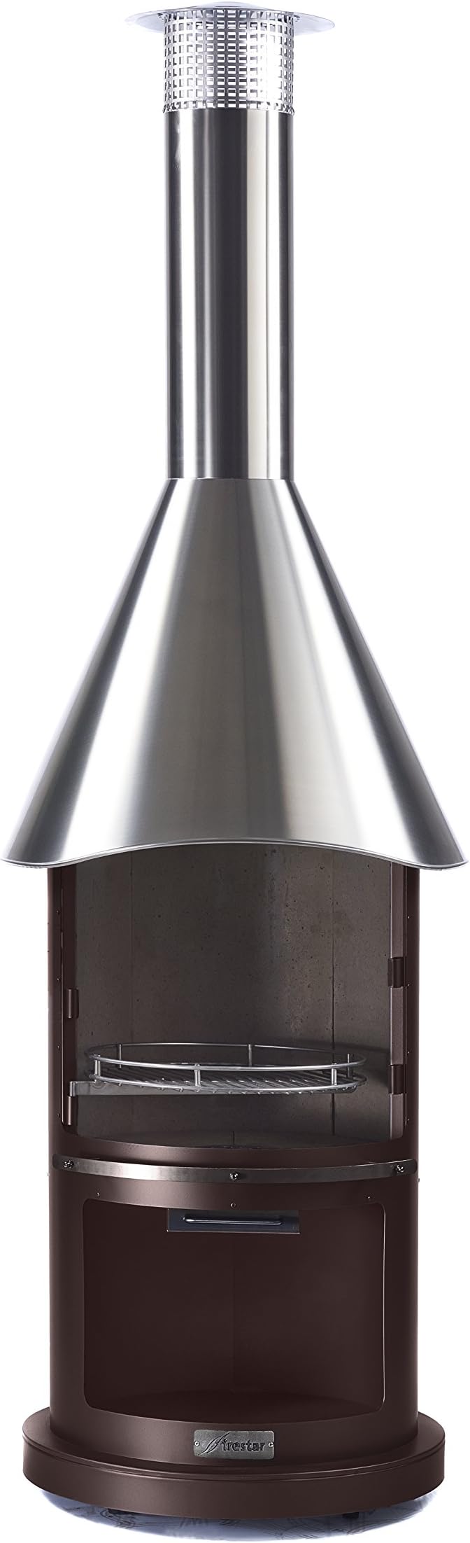 Firestar Stainless Steel DN 650 Design Brown Metallic Garden Fireplace Brushed