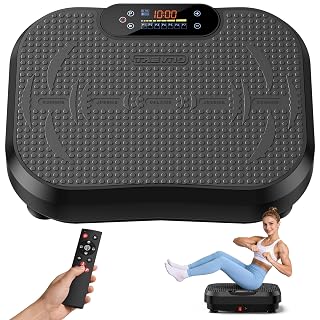 Vibration Plate Exercise Machine, 450Lbs Capacity 199 Speeds Vibrating Plate for Lymphatic Drainage, 200W Weight Loss Shake Platform, Silent Mode & Dimmable Screen for Women Men - Amazon product rated Grade A