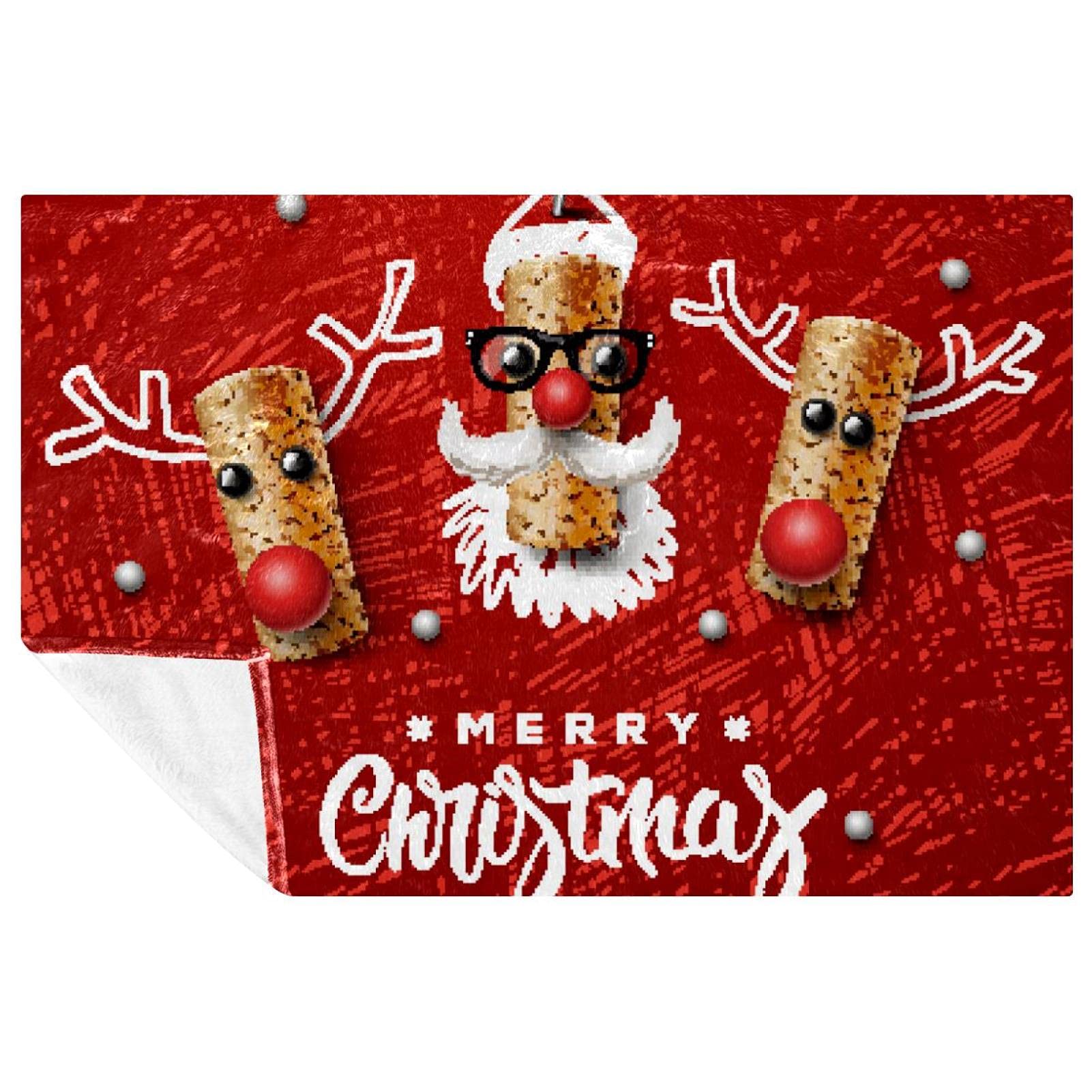 Couverture de Noël douce plaid chaud élan rouge pour lit canapé pique-nique