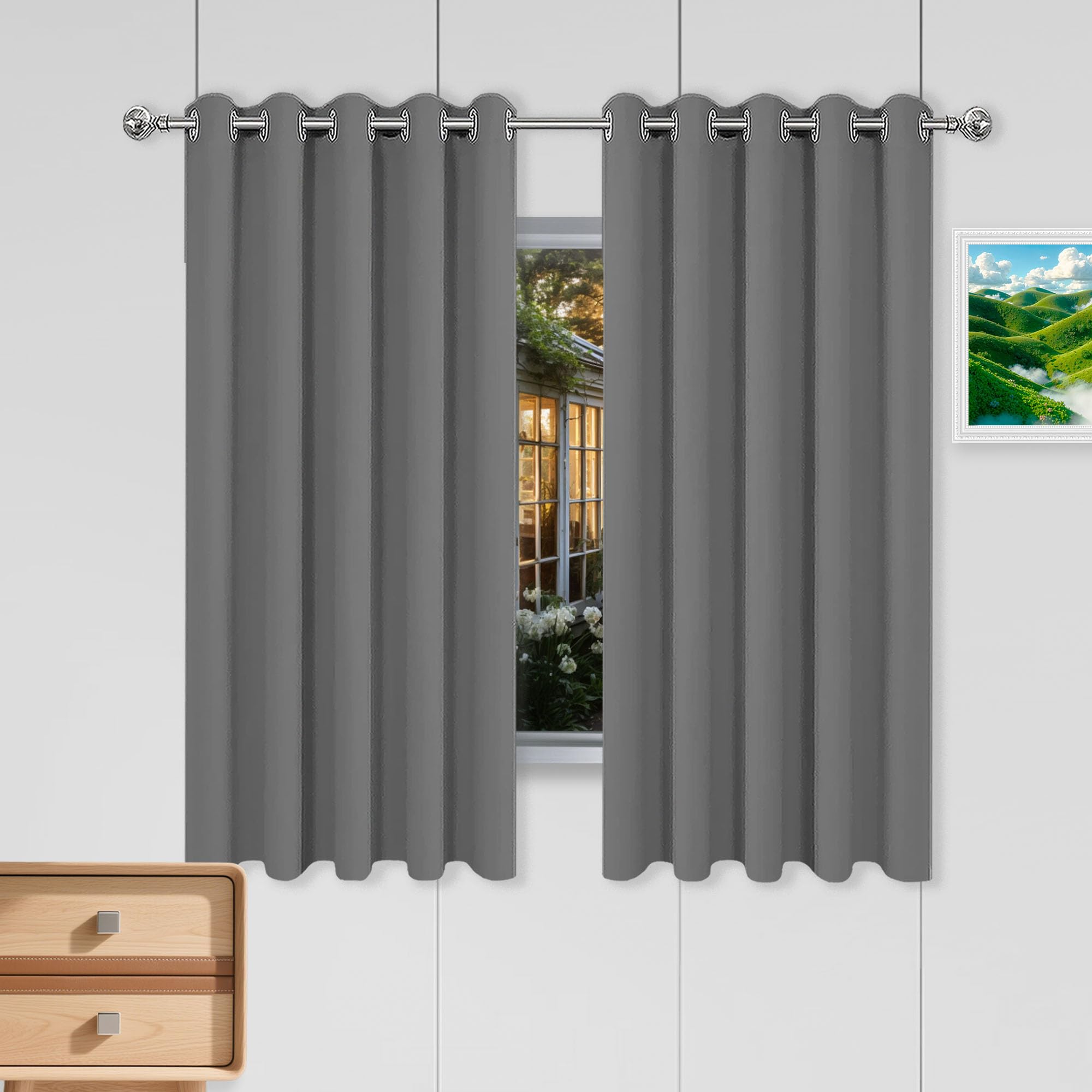 Dormir sans lumière : Rideau occultant gris foncé anti-froid pour isoler la chambre