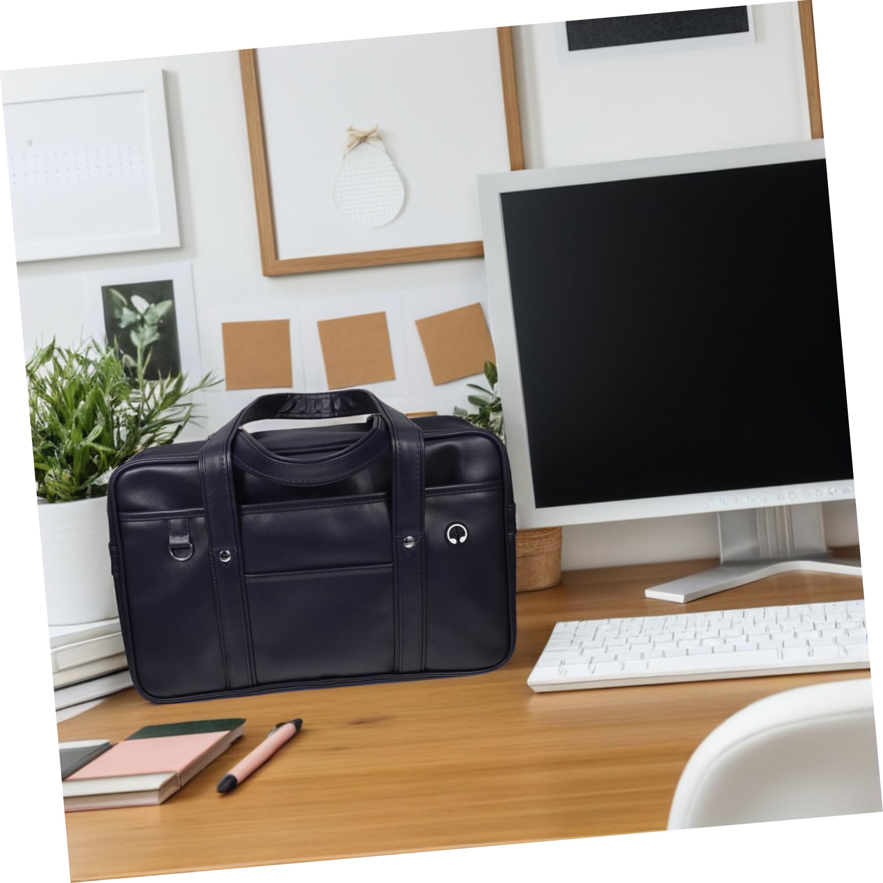 SHERCHPRY Borsa Per Laptop in Pu Con Foro Per Auricolari Borsa Tracolla Per Uso Scolastico e Lavorativo Da Viaggio