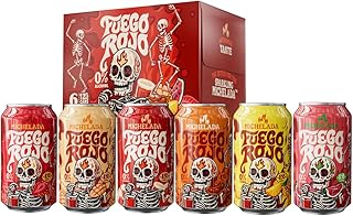 Fuego Rojo Variety 6-Pack 6 Flavors Non-Alcoholic Sparkling Michelada - Tomato, Lime & Chile Savory Mexican Drink