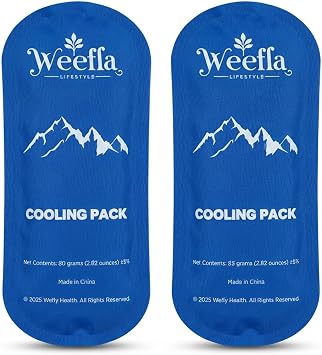 Ice Cooling Packs 2-Pack for Weefla Insulated Travel Carry Case, TSA Approved Reusable Cold Cooler Pack, Retention Around 4-6 Hours 2.82 Oz Each
