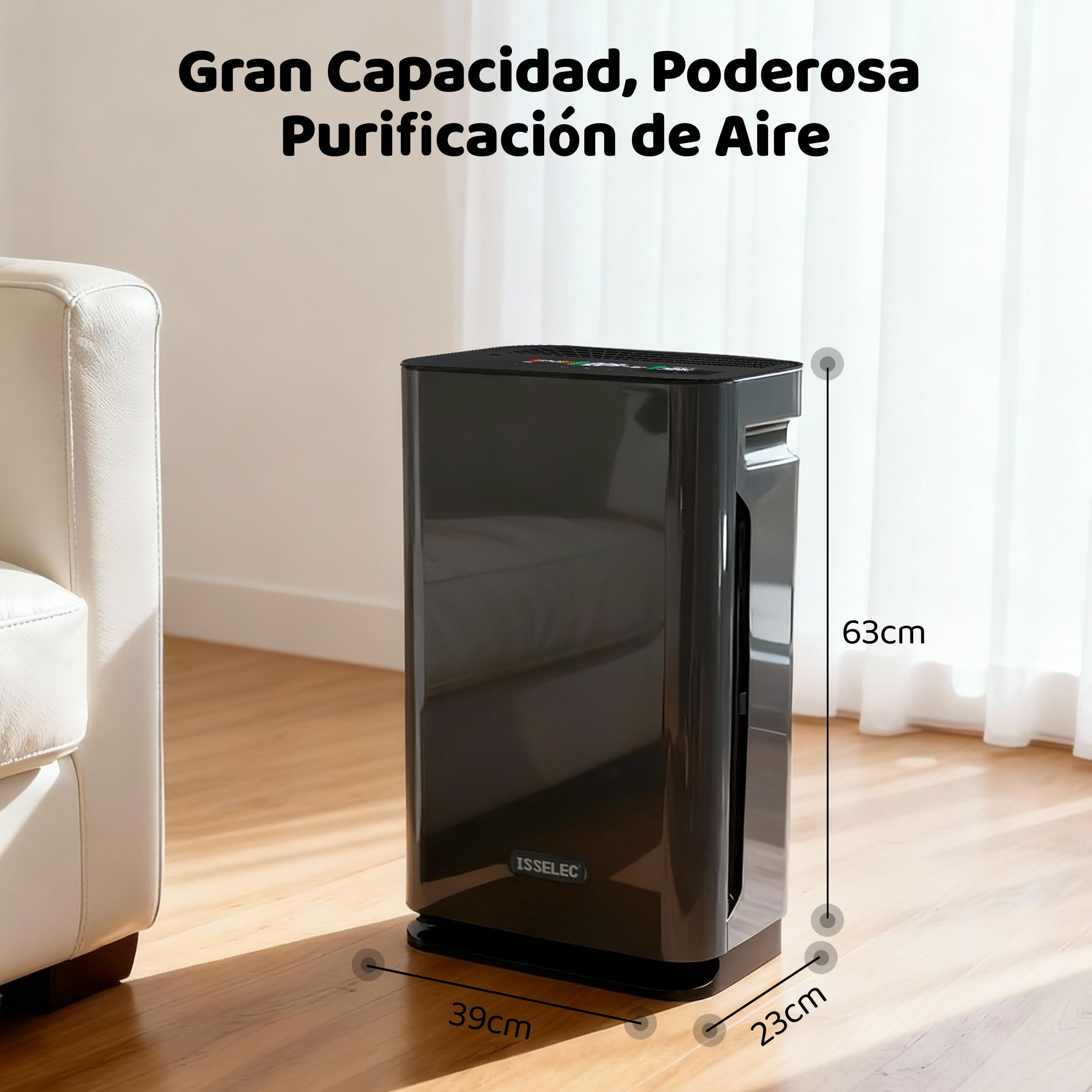 2 en 1 Purificador de Aire, con Función de Humidificación, Purificador de Aire con Filtro HEPA H13, CADR 330m³/h a 80㎡, Elimina 99.97% de Alergias Polen Ácaros Humo Pelo de Mascota, 22dB Modo de Sueño