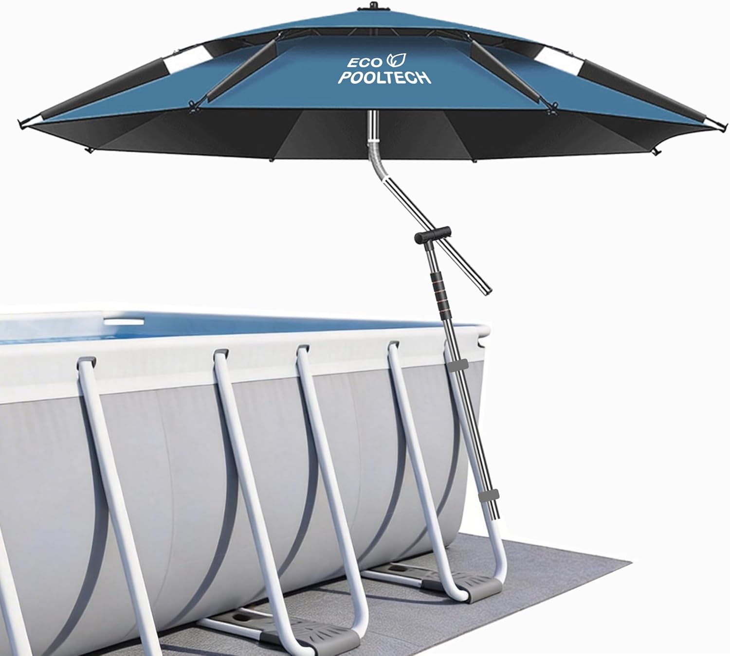 ECOPOOLTECH 7' Above Ground Pool Umbrellas, Outdoor Pool Sunshade for Oval or Rectangular Swimming Pools, Multi-functional Patio Umbrella for Garden/Pool Deck/Backyard, Must have Pool Accessories