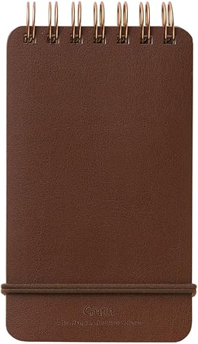 Midori 11799006 Bloc de notas WM Anillo Memo Grano Marrón Oscuro