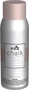 KILZ Chalk Spray Paint, Interior, Cameo Coral, 12 Ounces