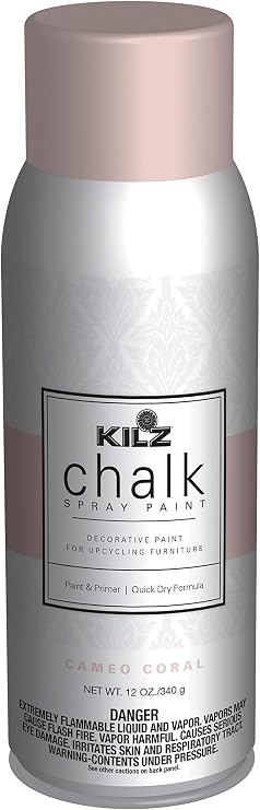 KILZ Chalk Spray Paint, Interior, Cameo Coral, 12 Ounces