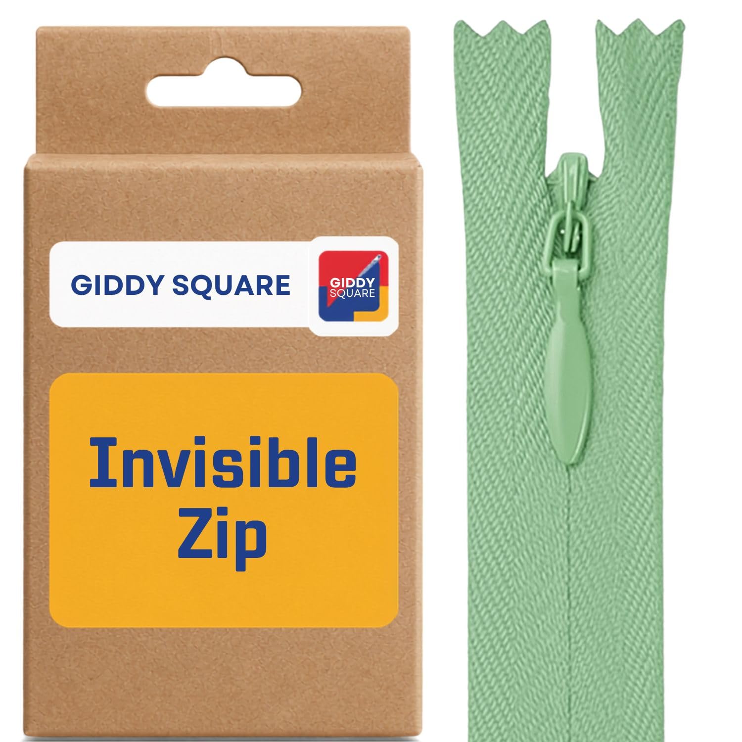 22" (56cm) Light Sage Invisible Zip - Concealed Nylon Closed-End
