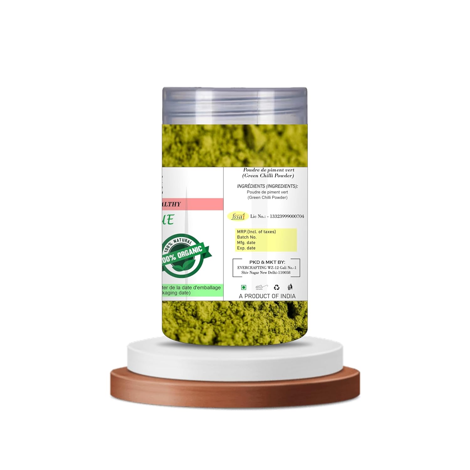 Blessfull Healing Organic Green Chilli Powder 200 Gram
