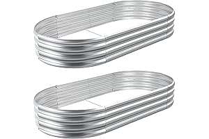 2 Pcs Galvanized Raised Garden Beds - Stainless Steel Planter Beds Outdoor