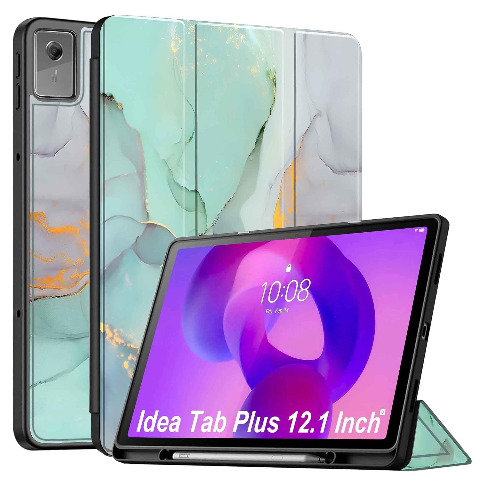 ProElite Cover for Lenovo Idea Tab Plus 12.1 inch 2025 case Cover, Soft Flexible Flip Case Cover for Lenovo Idea Tab Plus 12.1 inch 2025 [Recoil Series] - Marble Green-image-40