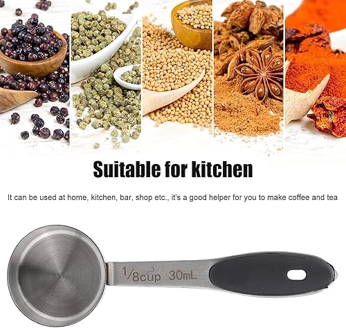 Miniatura 4 de Tazas medidoras de acero inoxidable Cuchara medidora de café de acero inoxidable Cuchara medidora de café de acero inoxidable 18 taza 1.0 fl oz