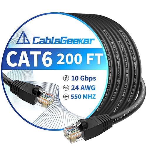 Miniatura 37 de Cable Ethernet Cat 6 de 30 pies, para interiores y exteriores, cable de red plano de Internet de alta velocidad de 10 Gbps, cable de conexión Blanco