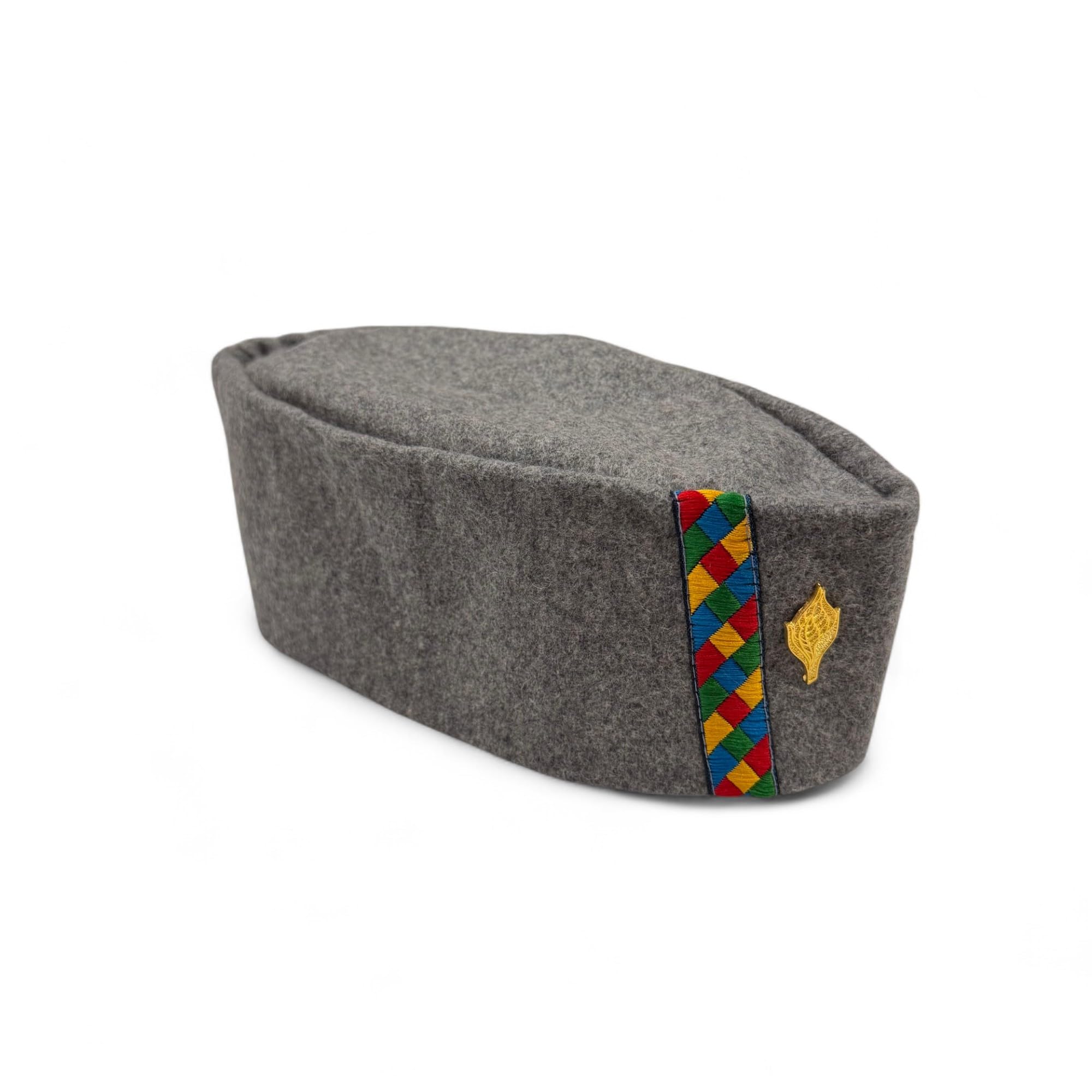 Uttarakhand Pahadi Topi/Cap Grey Wool, Brhamkamal Uttarakhandi Topi, Pahadi Cap, Himachali Cap Grey Woolen-image-42